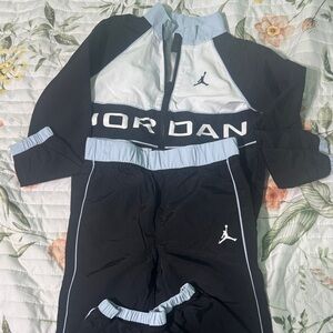 Jordan Black and Light Blue Athletic Set
